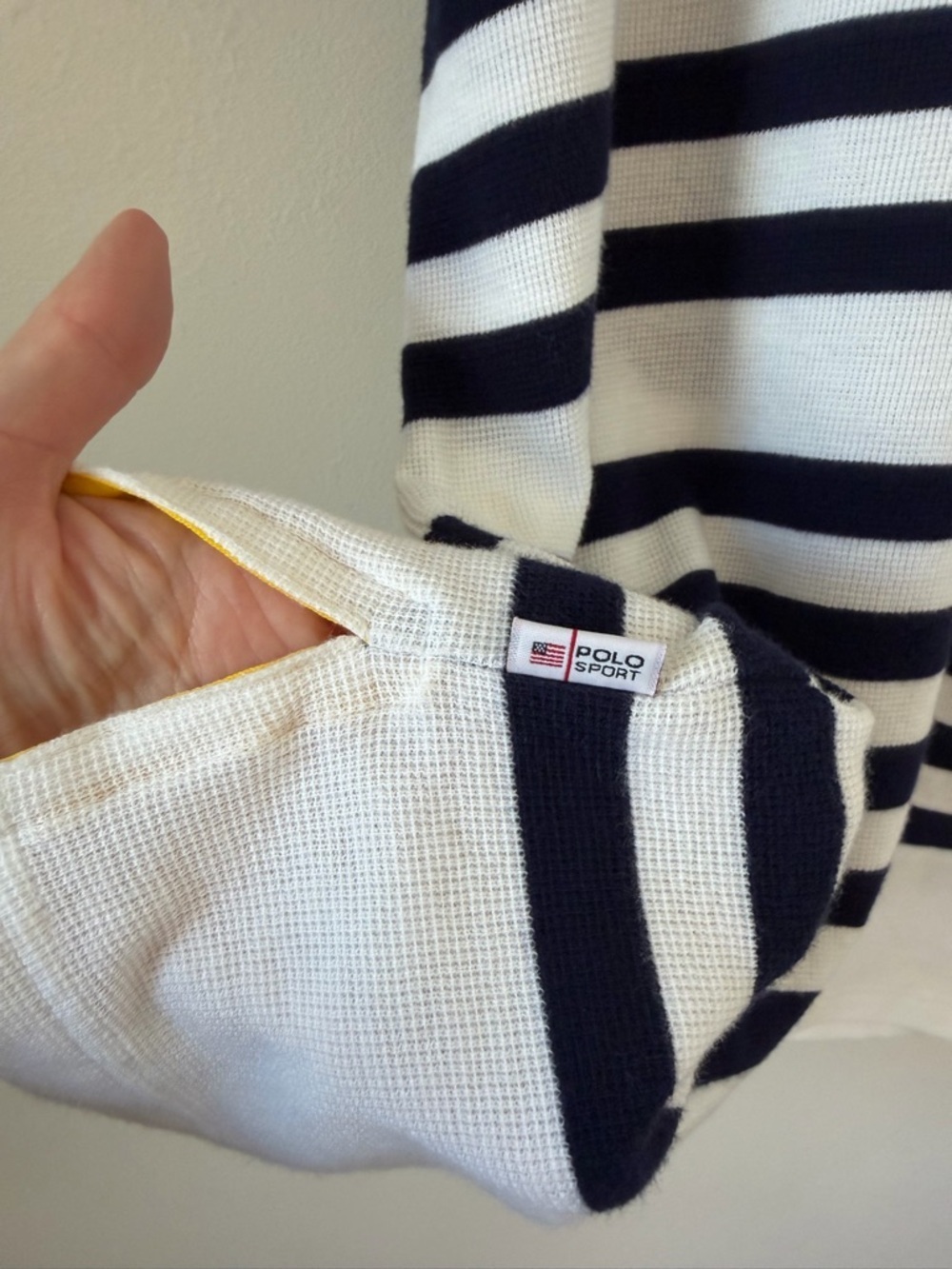 VTG Polo Sport Ralph Lauren Striped Polo Shirt Mens Cotton Classic 90s Size M - Picture 5 of 12